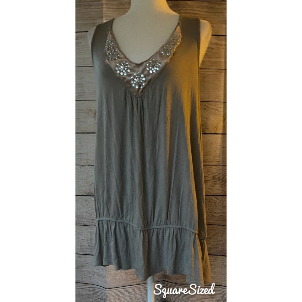 SOLD Faith 21 plus 3x tunic top grey w/ rhinestone - Picture 1 of 6